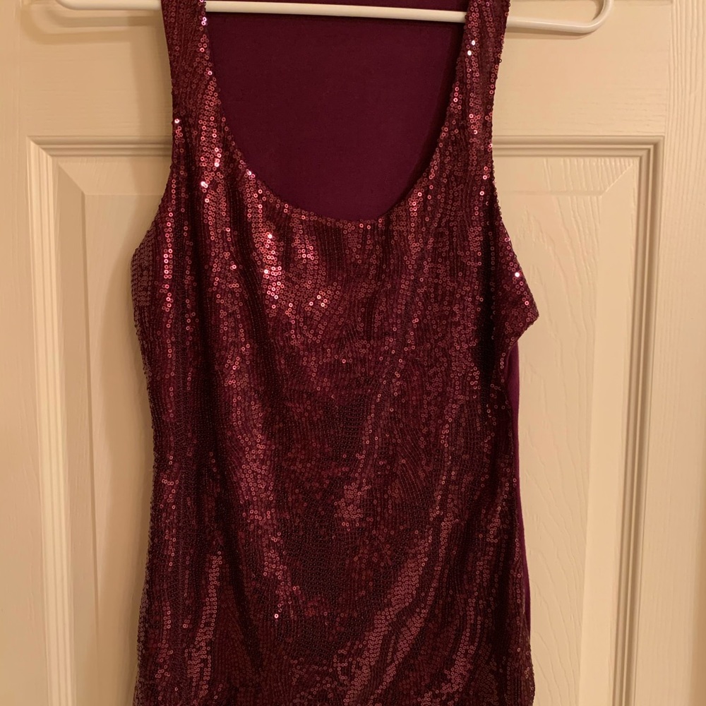 Plum Sequin Top